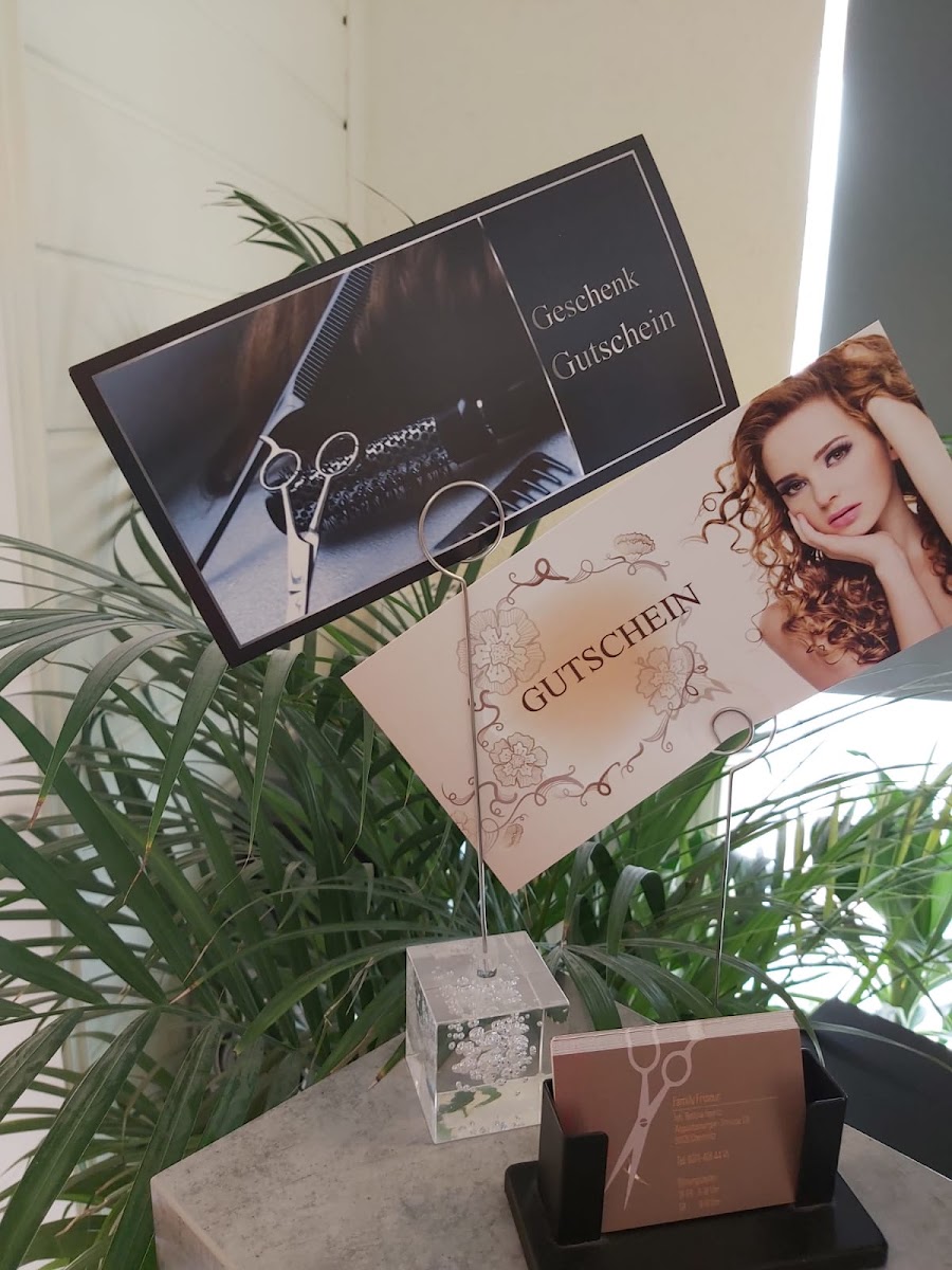 Gutscheine von Family Friseur, ideal als Geschenk
